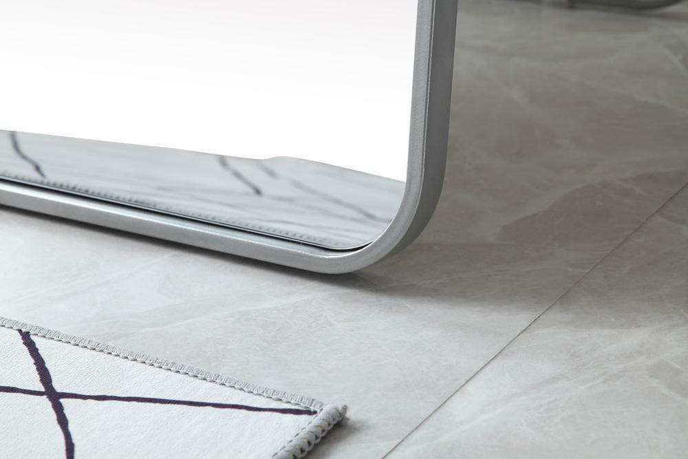 Elegant Furniture & Lighting - Evermore Soft Corner Metal Rectangle Full Length Mirror 30x60 Inch in Silver - MR80FL3060S veiw 5