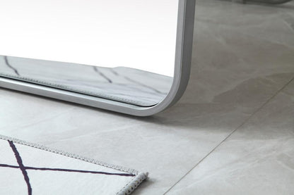 Elegant Furniture & Lighting - Evermore Soft Corner Metal Rectangle Full Length Mirror 30x60 Inch in Silver - MR80FL3060S veiw 5