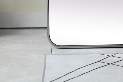 Elegant Furniture & Lighting - Evermore Soft Corner Metal Rectangle Full Length Mirror 30x60 Inch in Silver - MR80FL3060S veiw 6