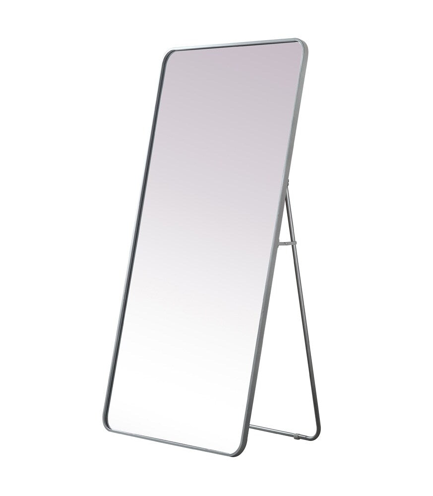 Elegant Furniture & Lighting - Evermore Soft Corner Metal Rectangle Full Length Mirror 30x60 Inch in Silver - MR80FL3060S veiw 7
