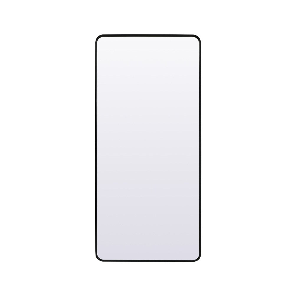 Elegant Furniture & Lighting - Evermore Soft Corner Metal Rectangle Full Length Mirror 32x72 Inch in Black - MR80FL3272BK veiw 1