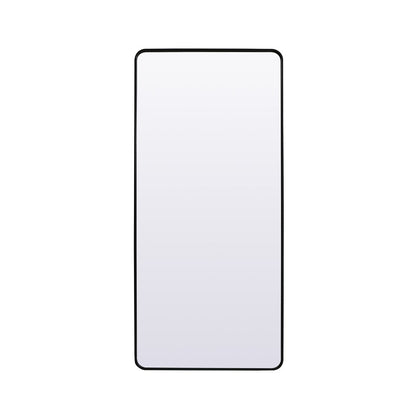 Elegant Furniture & Lighting - Evermore Soft Corner Metal Rectangle Full Length Mirror 32x72 Inch in Black - MR80FL3272BK veiw 1
