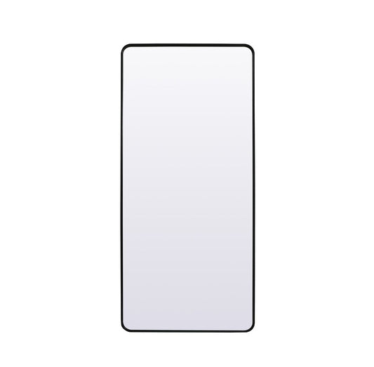Elegant Furniture & Lighting - Evermore Soft Corner Metal Rectangle Full Length Mirror 32x72 Inch in Black - MR80FL3272BK veiw 1