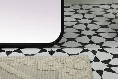 Elegant Furniture & Lighting - Evermore Soft Corner Metal Rectangle Full Length Mirror 32x72 Inch in Black - MR80FL3272BK veiw 9