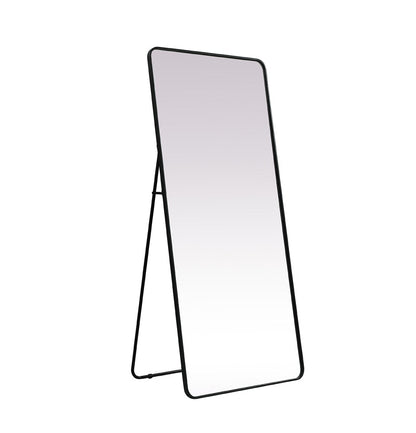 Elegant Furniture & Lighting - Evermore Soft Corner Metal Rectangle Full Length Mirror 32x72 Inch in Black - MR80FL3272BK veiw 12