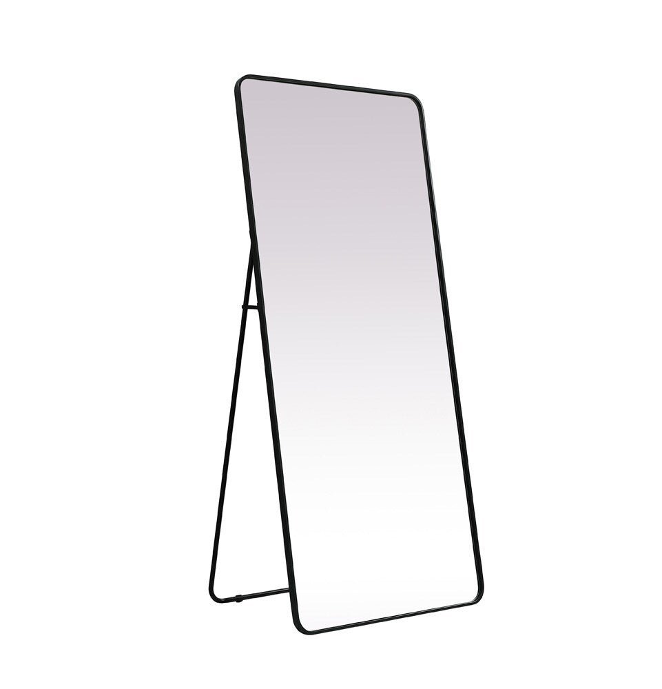 Elegant Furniture & Lighting - Evermore Soft Corner Metal Rectangle Full Length Mirror 32x72 Inch in Black - MR80FL3272BK veiw 13