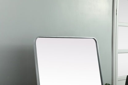 Elegant Furniture & Lighting - Evermore Soft Corner Metal Rectangle Full Length Mirror 32x72 Inch in Silver - MR80FL3272S veiw 4