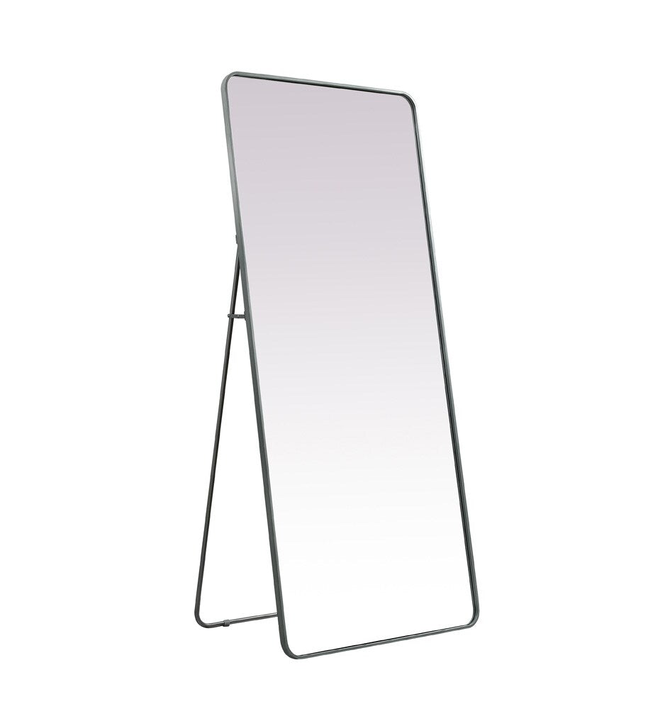 Elegant Furniture & Lighting - Evermore Soft Corner Metal Rectangle Full Length Mirror 32x72 Inch in Silver - MR80FL3272S veiw 7