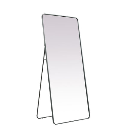 Elegant Furniture & Lighting - Evermore Soft Corner Metal Rectangle Full Length Mirror 32x72 Inch in Silver - MR80FL3272S veiw 7