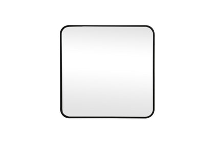 Elegant Furniture & Lighting - Evermore Soft corner metal square mirror 24x24 inch in Black - MR802424BK veiw 1