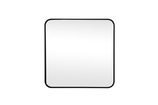 Elegant Furniture & Lighting - Evermore Soft corner metal square mirror 24x24 inch in Black - MR802424BK veiw 1