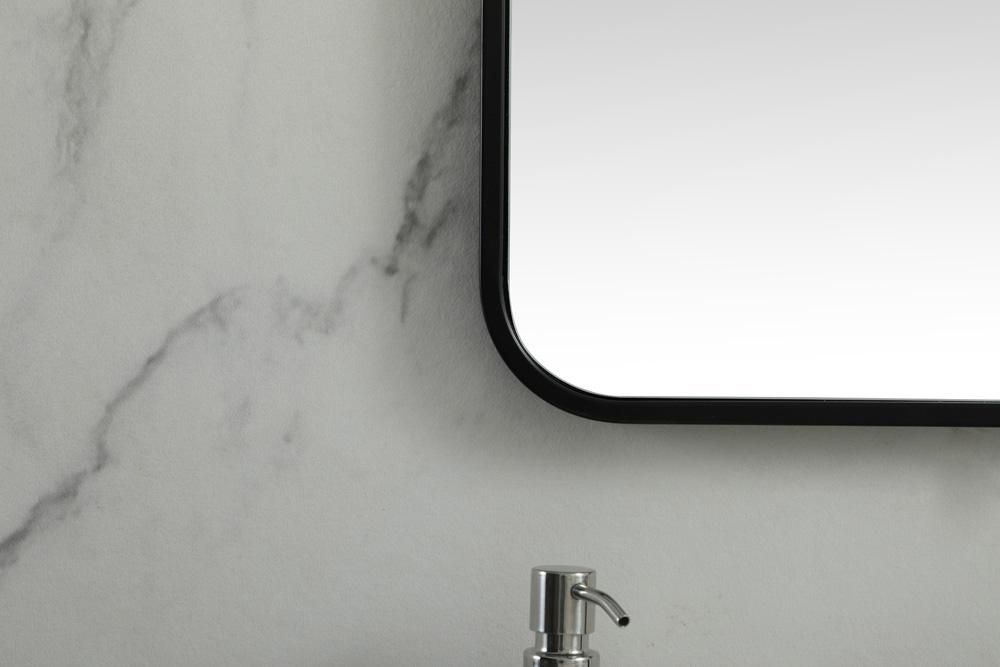 Elegant Furniture & Lighting - Evermore Soft corner metal square mirror 24x24 inch in Black - MR802424BK veiw 6