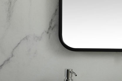 Elegant Furniture & Lighting - Evermore Soft corner metal square mirror 24x24 inch in Black - MR802424BK veiw 6