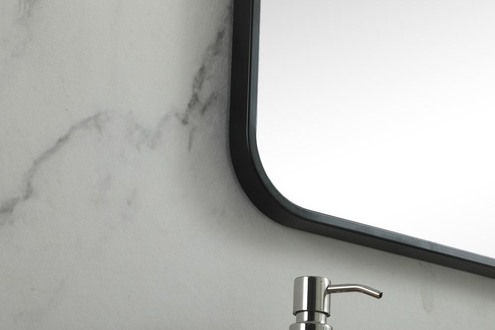 Elegant Furniture & Lighting - Evermore Soft corner metal square mirror 24x24 inch in Black - MR802424BK veiw 7