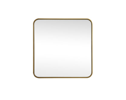 Elegant Furniture & Lighting - Evermore Soft corner metal square mirror 24x24 inch in Brass - MR802424BR veiw 1