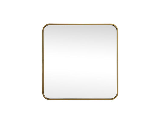 Elegant Furniture & Lighting - Evermore Soft corner metal square mirror 24x24 inch in Brass - MR802424BR veiw 1