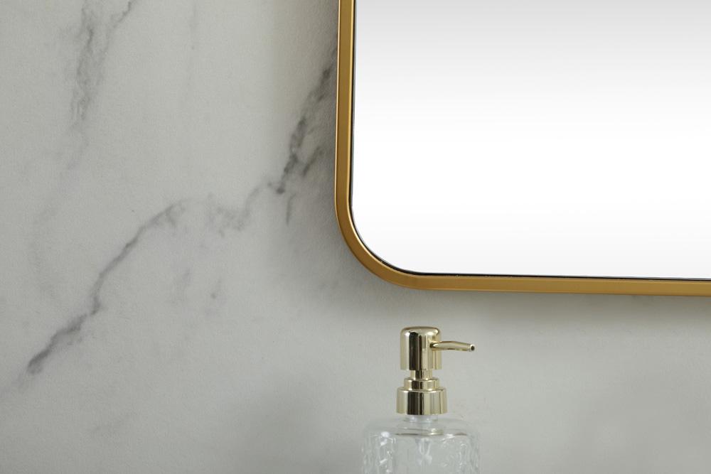 Elegant Furniture & Lighting - Evermore Soft corner metal square mirror 24x24 inch in Brass - MR802424BR veiw 6