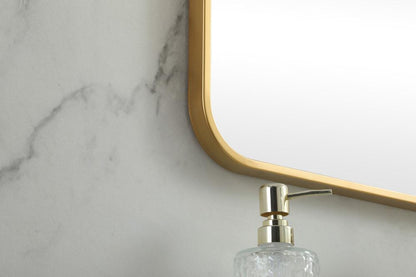 Elegant Furniture & Lighting - Evermore Soft corner metal square mirror 24x24 inch in Brass - MR802424BR veiw 7