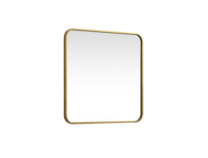 Elegant Furniture & Lighting - Evermore Soft corner metal square mirror 24x24 inch in Brass - MR802424BR veiw 8