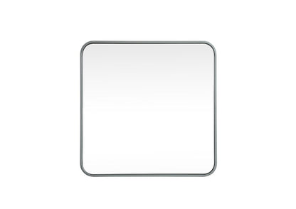 Elegant Furniture & Lighting - Evermore Soft corner metal square mirror 24x24 inch in Silver - MR802424S veiw 1