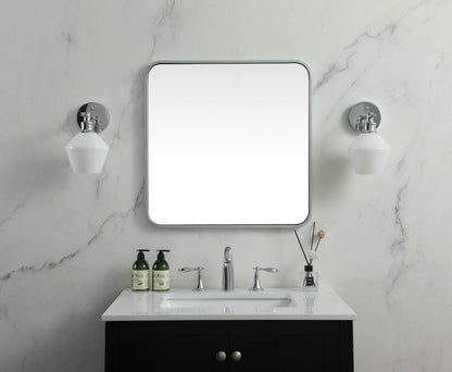 Elegant Furniture & Lighting - Evermore Soft corner metal square mirror 24x24 inch in Silver - MR802424S veiw 2