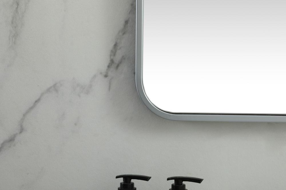 Elegant Furniture & Lighting - Evermore Soft corner metal square mirror 24x24 inch in Silver - MR802424S veiw 6