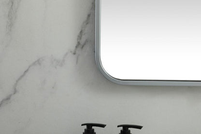 Elegant Furniture & Lighting - Evermore Soft corner metal square mirror 24x24 inch in Silver - MR802424S veiw 6