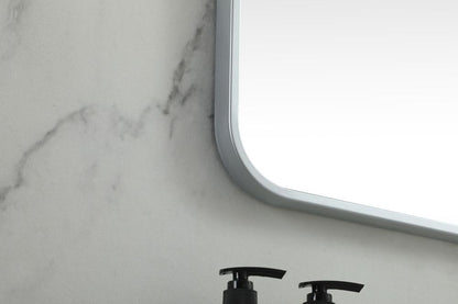 Elegant Furniture & Lighting - Evermore Soft corner metal square mirror 24x24 inch in Silver - MR802424S veiw 7