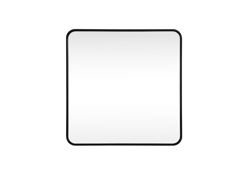 Elegant Furniture & Lighting - Evermore Soft corner metal square mirror 30x30 inch in Black - MR803030BK veiw 1
