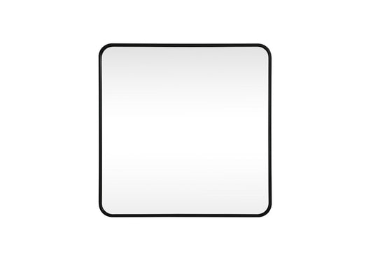 Elegant Furniture & Lighting - Evermore Soft corner metal square mirror 30x30 inch in Black - MR803030BK veiw 1