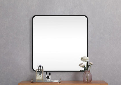 Elegant Furniture & Lighting - Evermore Soft corner metal square mirror 30x30 inch in Black - MR803030BK veiw 4