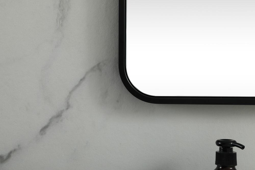 Elegant Furniture & Lighting - Evermore Soft corner metal square mirror 30x30 inch in Black - MR803030BK veiw 6