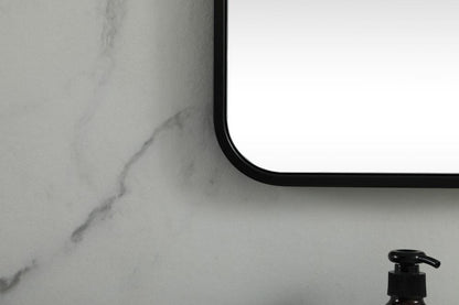 Elegant Furniture & Lighting - Evermore Soft corner metal square mirror 30x30 inch in Black - MR803030BK veiw 6