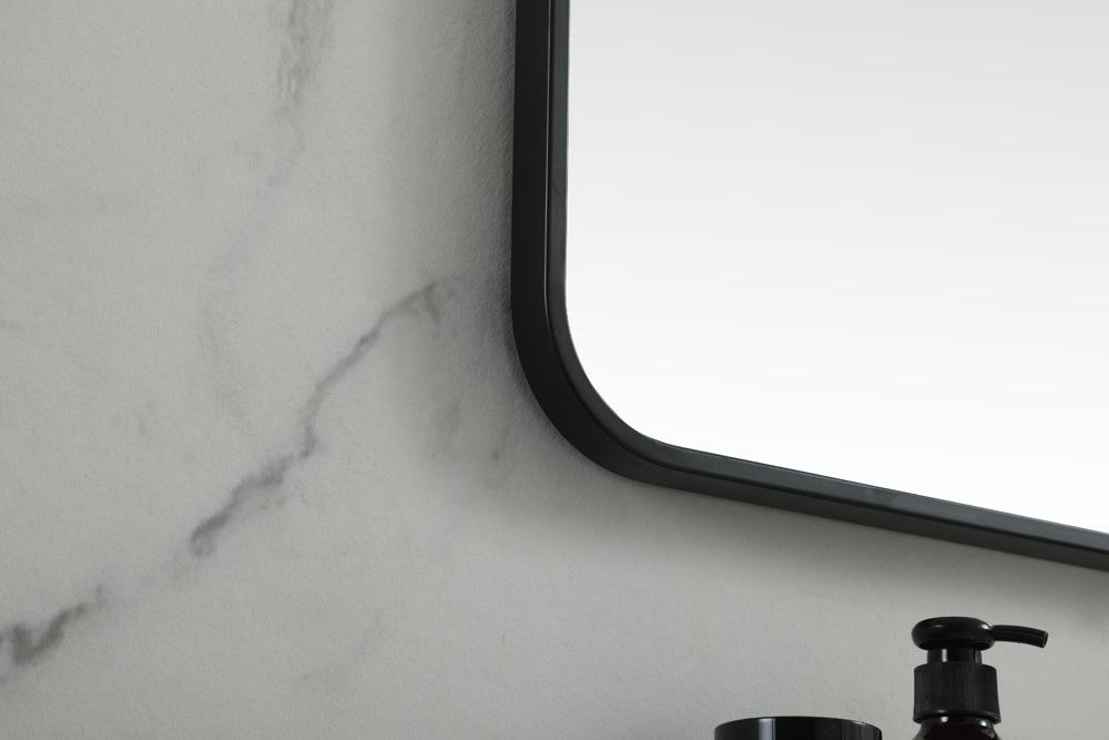 Elegant Furniture & Lighting - Evermore Soft corner metal square mirror 30x30 inch in Black - MR803030BK veiw 7
