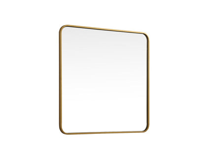 Elegant Furniture & Lighting - Evermore Soft corner metal square mirror 30x30 inch in Brass - MR803030BR veiw 8