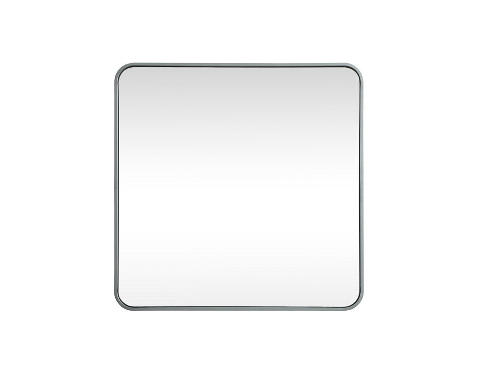 Elegant Furniture & Lighting - Evermore Soft corner metal square mirror 30x30 inch in Silver - MR803030S veiw 1