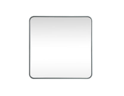 Elegant Furniture & Lighting - Evermore Soft corner metal square mirror 30x30 inch in Silver - MR803030S veiw 1