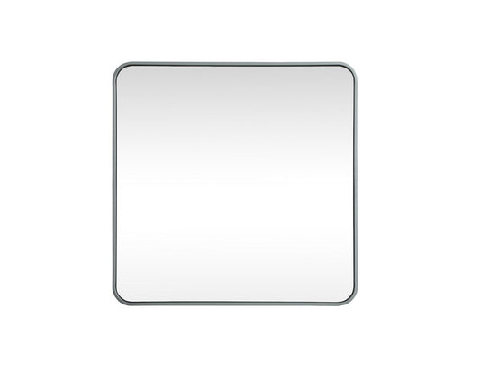 Elegant Furniture & Lighting - Evermore Soft corner metal square mirror 30x30 inch in Silver - MR803030S veiw 1
