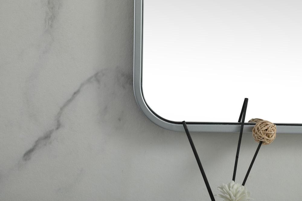 Elegant Furniture & Lighting - Evermore Soft corner metal square mirror 30x30 inch in Silver - MR803030S veiw 6