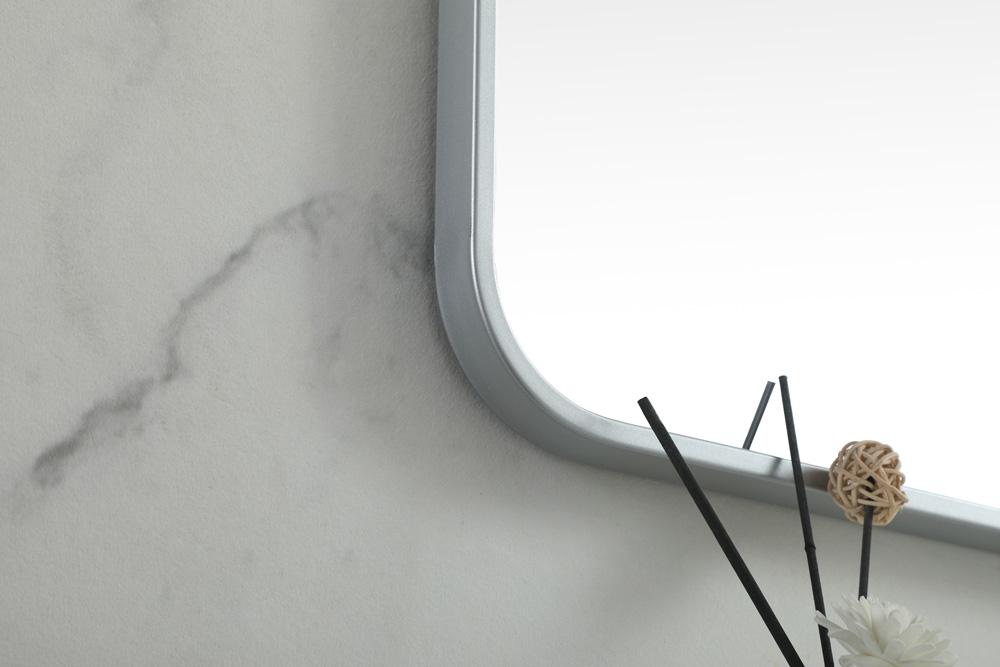 Elegant Furniture & Lighting - Evermore Soft corner metal square mirror 30x30 inch in Silver - MR803030S veiw 7