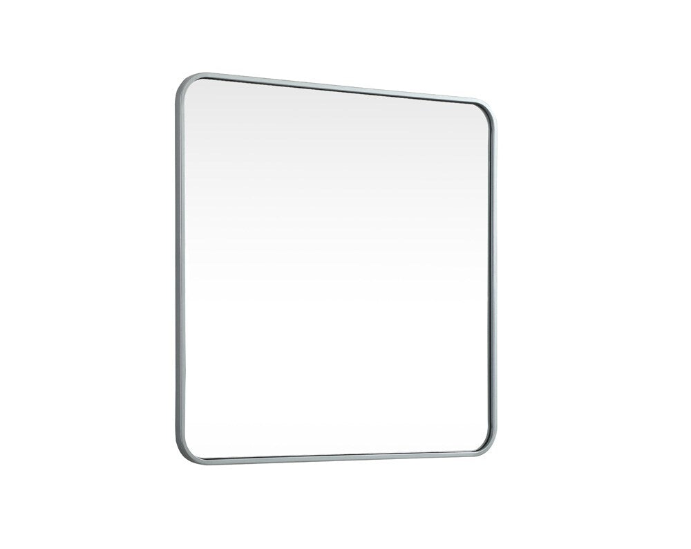 Elegant Furniture & Lighting - Evermore Soft corner metal square mirror 30x30 inch in Silver - MR803030S veiw 8