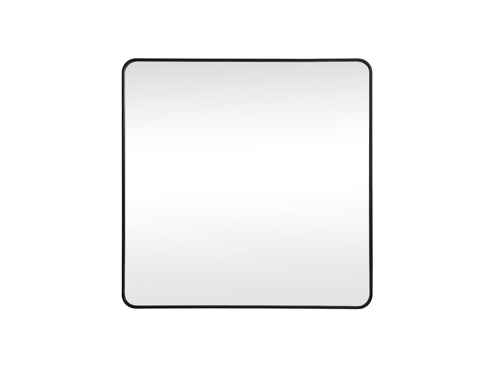 Elegant Furniture & Lighting - Evermore Soft corner metal square mirror 42x42 inch in Black - MR804242BK veiw 1