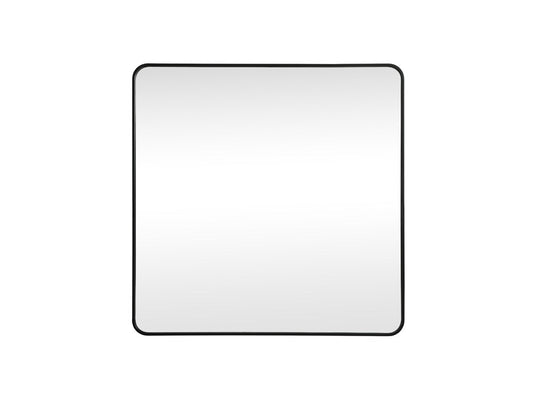 Elegant Furniture & Lighting - Evermore Soft corner metal square mirror 42x42 inch in Black - MR804242BK veiw 1