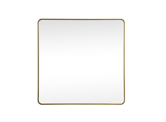 Elegant Furniture & Lighting - Evermore Soft corner metal square mirror 42x42 inch in Brass - MR804242BR veiw 1