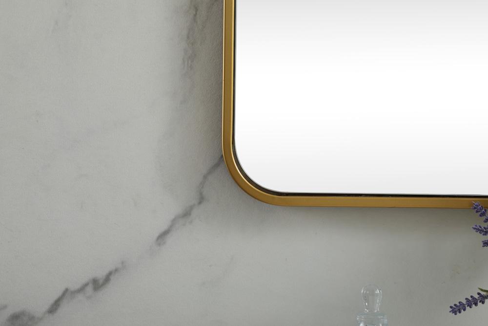 Elegant Furniture & Lighting - Evermore Soft corner metal square mirror 42x42 inch in Brass - MR804242BR veiw 6