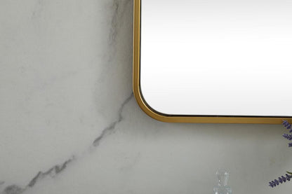 Elegant Furniture & Lighting - Evermore Soft corner metal square mirror 42x42 inch in Brass - MR804242BR veiw 6