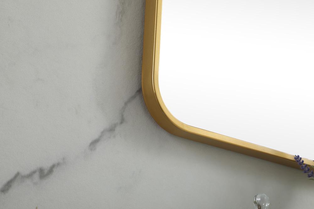 Elegant Furniture & Lighting - Evermore Soft corner metal square mirror 42x42 inch in Brass - MR804242BR veiw 7