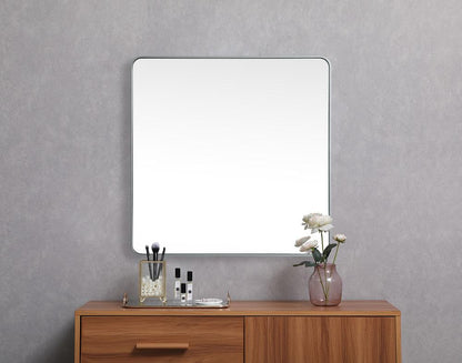 Elegant Furniture & Lighting - Evermore Soft corner metal square mirror 42x42 inch in Silver - MR804242S veiw 4