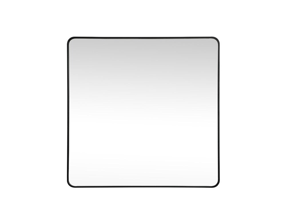 Elegant Furniture & Lighting - Evermore Soft corner metal square mirror 48x48 inch in Black - MR804848BK veiw 1