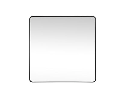 Elegant Furniture & Lighting - Evermore Soft corner metal square mirror 48x48 inch in Black - MR804848BK veiw 1